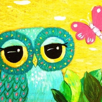 cute blue owl