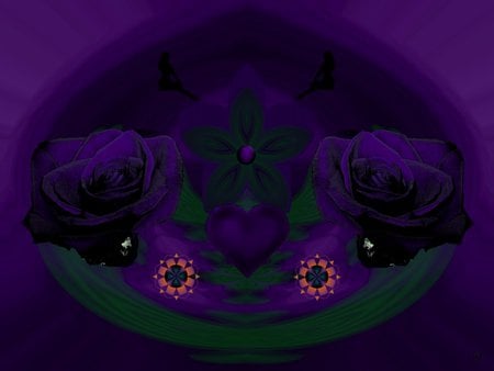 Deep Purple - eye candy, collage, 3d, fractal, abstract