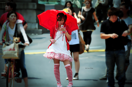 Apart from the Rest - outfit, stockinsd, people, model, beautiful, lolita, umbrella