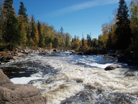 Rapids on the River - river, water, nature, rapids, rocks