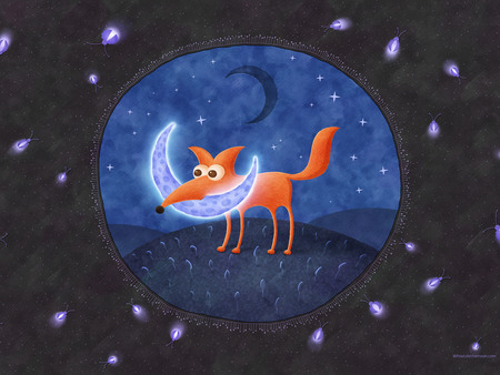 The Fox And The Moon - moon, children, fox, book