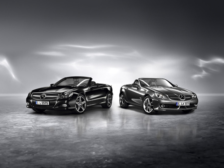 Mercedes Benz SL Night Edition And SLK Grand Edition Roadsters - roadsters, cars, mercedes benz, auto