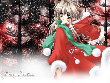 Christmas_fantasy - girls, red, fantasy, anime, other, christmas