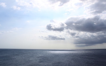 The Pacific off Hawaii - calm, oceans, nature, blue, beautiful, serene, cloudy, sky