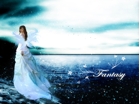 beautifulangel - fantasy, white, angel, wings