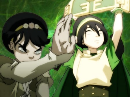 Victory to Blind Bandit - anime, aang, bandit, avatar the last airbender, toph, cool, avatar, blind bandit, blind