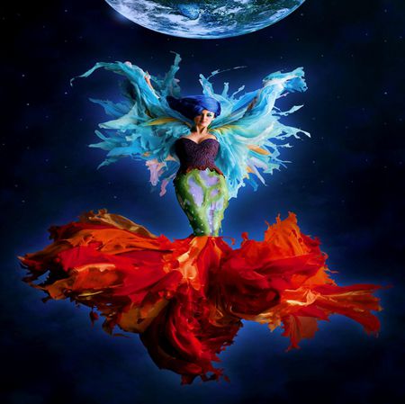 COSMOS BEAUTY - beauty, woman, floating, cosmos, fly, earth