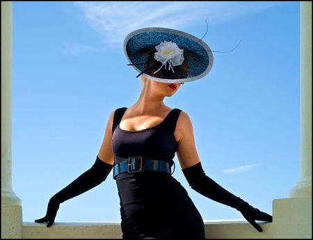 ELEGANT  WOMAN - hat, elegance, flower, woman