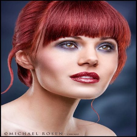 PRETTY YOUNG REDHEAD - woman, face, redhead, pretty, eyes, smoky