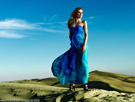 SKY BLUE DRESS - woman, nature, valley, sky, blue, dress