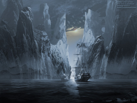 The lost Expedition - oceans, george grie, ship, fantasy, neosurrealimart