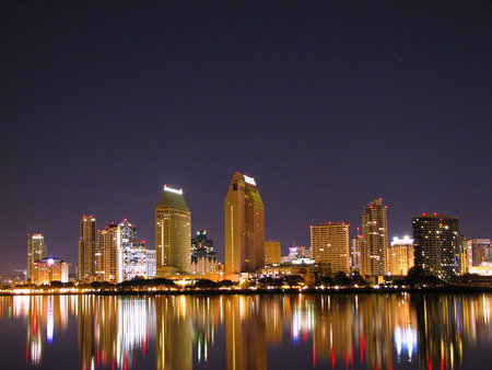 San Diego Skyline - lights, photography, california, skyline, skyscrapers, city