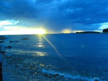 Sunrise - nature, blue, beach, sunrise, sky