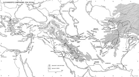 alexander's empire - map, greece, alexander