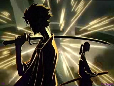 samurai champloo - Mugen and Jin space impact - mugen, space, jin, samurai champloo