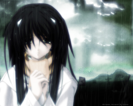 weeping - raining, sky, dark, clouds, sad, crying, black hair