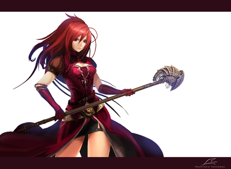 Witch Hunter - witch, sorceress, wand, red, staff