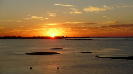 Peaceful Sea - still, orange, sunset, sea