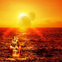 OCEAN UNDER DOUBLE SUN....