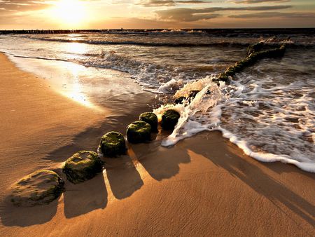 Flow - nature, ocean, amazing, beach, landscape, beautiful, sunset