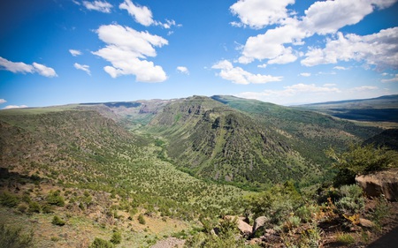 Big Indian Gorge - nature, clouds, blue, beautiful, skies, green, mountains