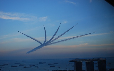 Singapore National Rehersal - aircraft, military, ships, ocean, exercise, manuevers