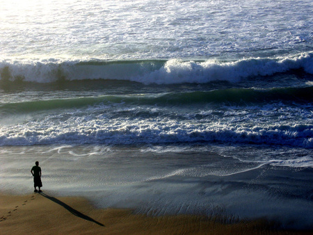 at the beach - sand, water, beach, sea, nature