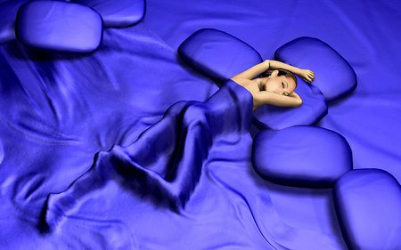 Love Blue - woman, sleep, female, blue