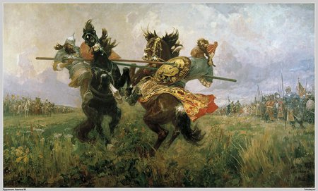 Duel at Kulikovo Field - art, kulikovo, battle, russia, duel