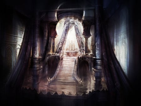 Throne - ubisoft, artwork, concept art, 2005, prince of persia, throne, pop, environment, art, prince of persia the two thrones, video game