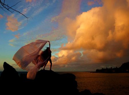 VEIL ON BEAUTIFUL MORNING SKY... - veil, clouds, sunlight, woman, morning, shadow, sky