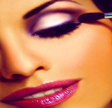 PURPLE MAKE UP - woman, face, purple, pink, eyes, up, make, shadow