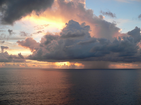 Nature - clouds, ocean, nature, sun