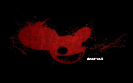 deadmau5 - red, logo, mau5, black