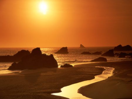 Harris-Beach-State-Park--Brookings--Oregon - sunset, nature, light, sun, oregon