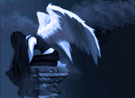 Angel dark - fantasy, angel, dark, wings