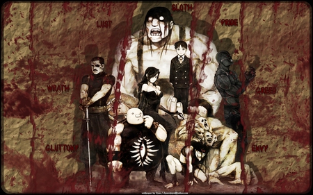 Full metal Alchemist - lust, wrath, homunculi, fullmetal alchemist, full metal alchemist, envy, sloth, greed, gluttony, pride