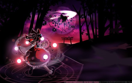 Touhou Battle - shrine, battle, touhou, reimu hakurei, danmaku