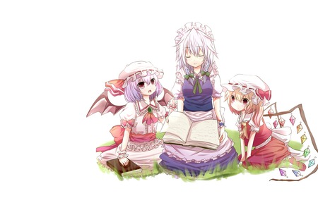 Touhou Story Time! - scarlet sisters, remilia scarlet, touhou, flandre scarlet