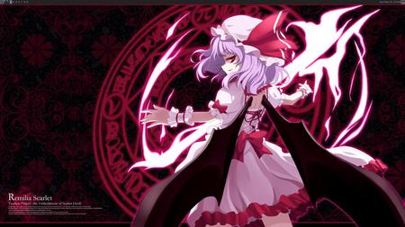 Touhou Remilia Scarlet - touhou, bat wings, remilia scarlet, dark, vampire