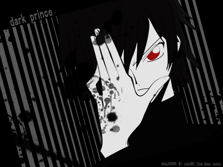 Lelouch - boy, black, anime, red