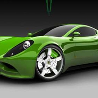 A Green Ferrari Dino Concept Car