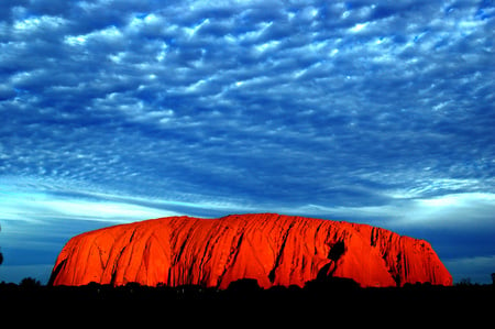 The colour of Uluru at Sunset