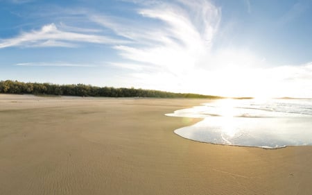 Beach - sky, ocean, beach, cloud, sun, water, sand