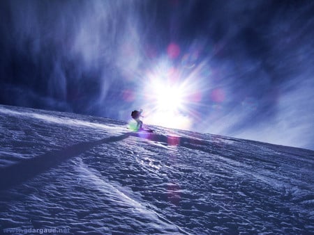 Skiing - nature, sport, blue, snow