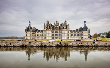 Castle Chambord - overcast, beautiful, made, lake, man, reflection, architecture, castle