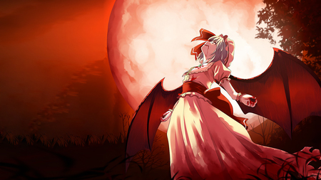 Touhou Remilia Scarlet - bat wings, remilia scarlet, touhou vampire, red