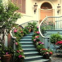 Winding stair with flowers