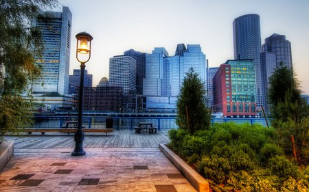 Street Walk - stree, evening, skyscrapers, walk