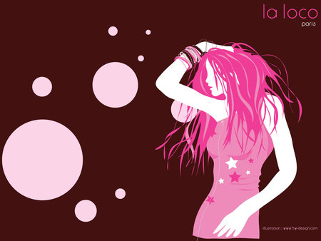 La Loca Girl - brown, pink, cute, dots, la loca, girl